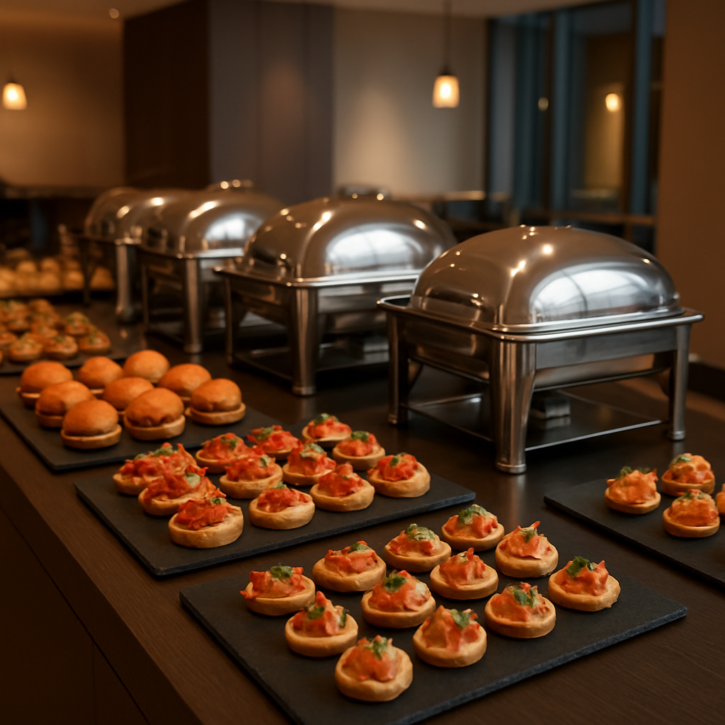 Professionelles Canapés-Buffet für eine Firmenveranstaltung